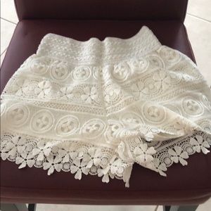 White Lace Shorts